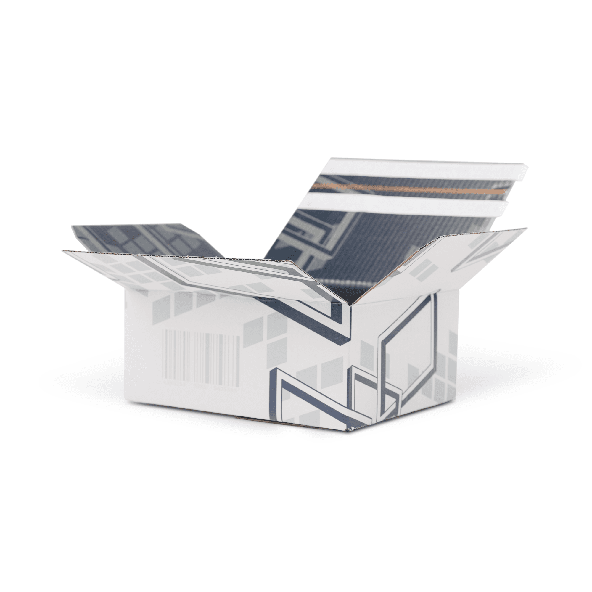 Personalized e-commerce packaging, open printed box